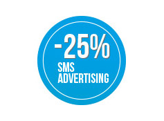 Buono sconto 25% su  una campagna di sms  Advertising