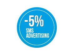 Sconto 5% su una  campagna di sms  Advertising